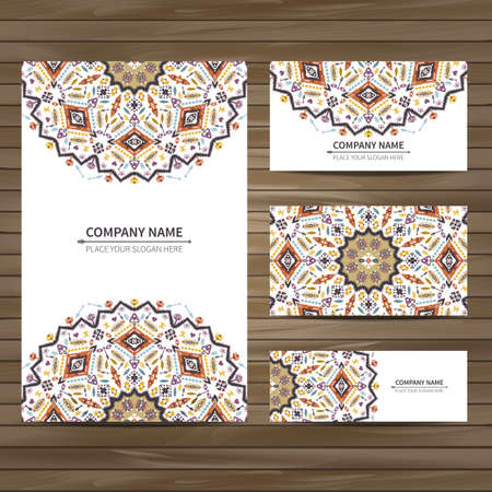 Business colorful card template. Vector illustration in native styleのイラスト素材