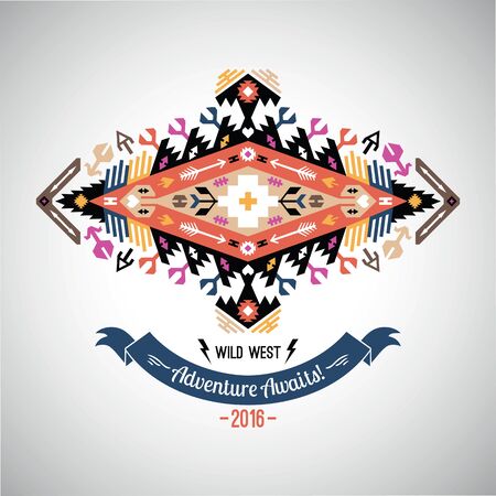 bright decorative element on native ethnic styleのイラスト素材