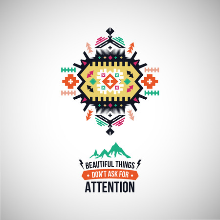 Vector colorful decorative element on native ethnic styleのイラスト素材