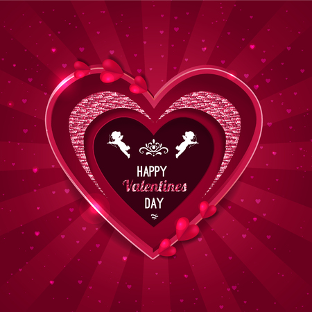 Luxury Elegant Happy valentine day festive sparkle template design.のイラスト素材