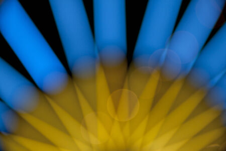 abstract blue and yellow light bokehの写真素材