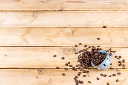 Vintage coffee cup on the wooden tableの写真素材