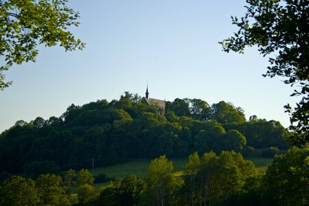 The monastery Volkersberg on a mountain in Bavaria, Germanyの写真素材