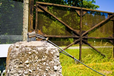 BEHRUNGEN, THURINGIA, DDR MONUMENT, GERMANY - JUNE 27, 2019 Former border fence of the inner German...