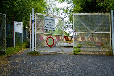 EUSSENHAUSEN, BAVARIA, DDR MONUMENT, GERMANY - JULY 5, 2019 Border station of the former inner German borders between GDR and Germany at Eussenhausenのeditorial素材
