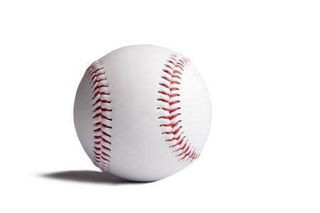 Baseball ball with shadow isolated on white background の写真素材