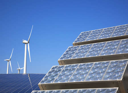 New solar panel and wind turbie 