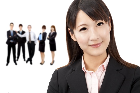 beautiful asian businesswoman and business teamの写真素材