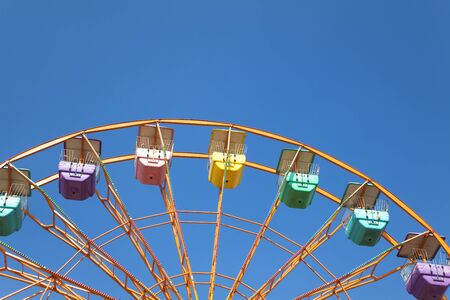 ferris wheel and blue sky backgroundの写真素材