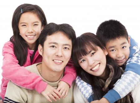 happy asian familyの写真素材