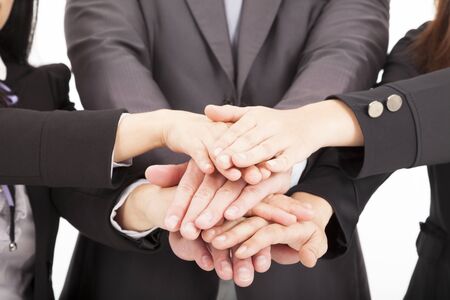 business team with hand together for teamwork concept