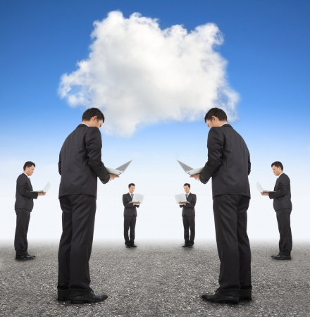 cooperation business and cloud computing conceptの写真素材