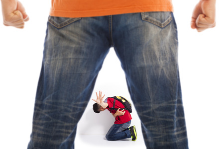 full of violence, student with fear at schoolの写真素材