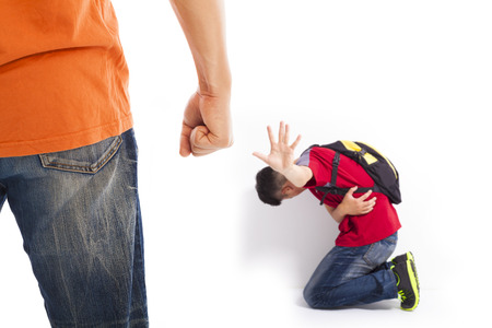 school Violence , Students have been injured  and raise hand to stopの写真素材