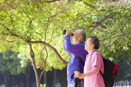 Happy asian senior Couple On Vacationの写真素材