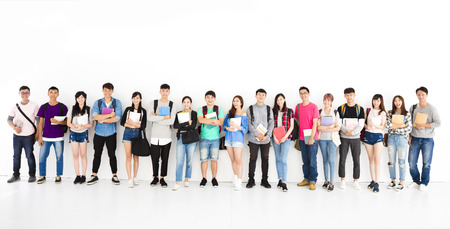 young student group  standing togetherの写真素材