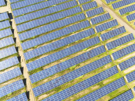 Aerial View of Solar Panel Farm