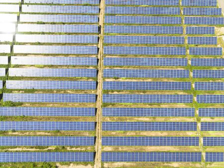 Aerial View of Solar Panel Farm