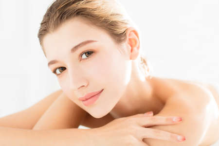 Portrait of beautiful young woman の写真素材