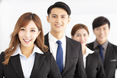 Portrait of successful young business team in officeの写真素材