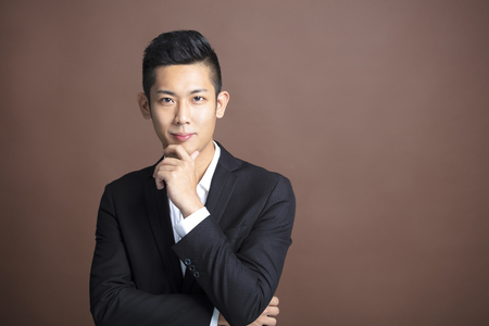 Portrait of handsome asian young manの写真素材