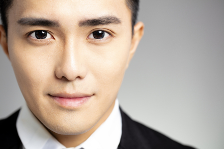 Close up asian handsome young manの写真素材