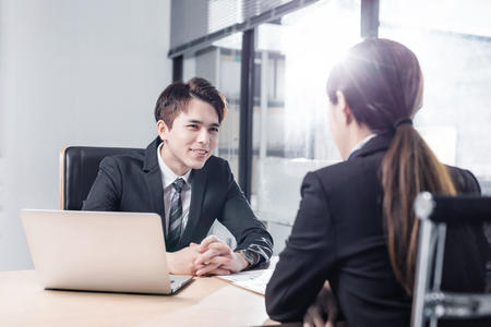 young business people discussing in officeの写真素材