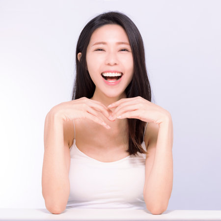 Beautiful Young asian Woman with Clean Fresh Skinの写真素材