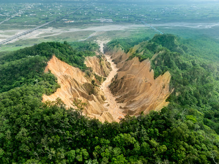 Aerial view of Huoyan Mountain in Taiwan
