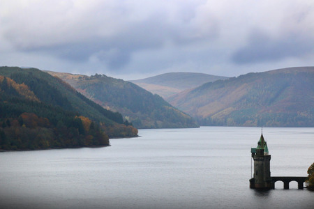 Vyrnwy Reservoir Powis, Wales, UKの写真素材