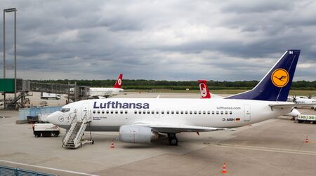 COLOGNE - June 23: Boeing 737-500 ready for passenger embarkation in Cologne airport on June 23,...