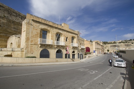 Street in La Valletta with building, Maltaのeditorial素材