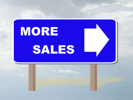 roadsign showing direction to more salesの写真素材