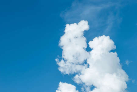 blue sky background with white cloudsの写真素材