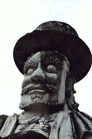 statue at Wat Pho, Bangkokの写真素材