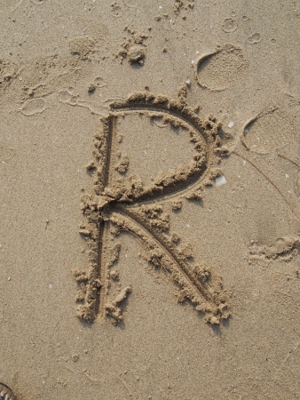 R, English lettersの写真素材