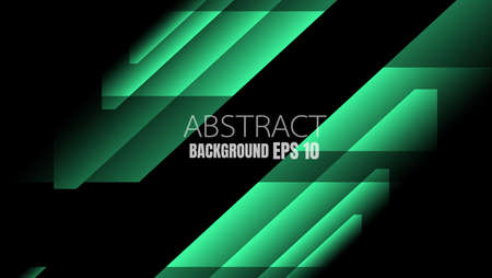 Vector green background with square shape overlays overlapping layers on dark areas for background designのイラスト素材
