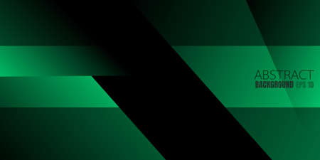 Vector green background with square shape overlays overlapping layers on dark areas for background designのイラスト素材