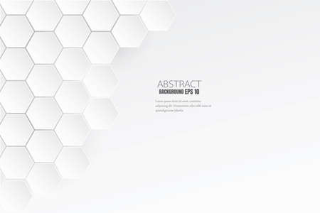 White background design Honeycomb hexagon light and shadow on backgroundのイラスト素材