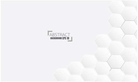 White background design Honeycomb hexagon light and shadow on backgroundのイラスト素材