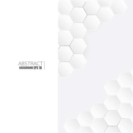 White background design Honeycomb hexagon light and shadow on backgroundのイラスト素材