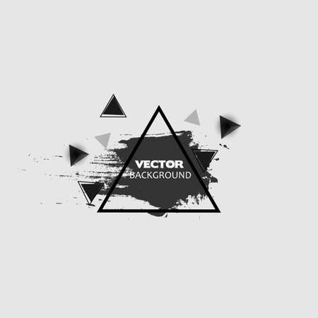 Pattern background abstract black white frame stroke design ink color paintbrush over triangle frame Suitable for headlines,   posters, text, sales bannersのイラスト素材
