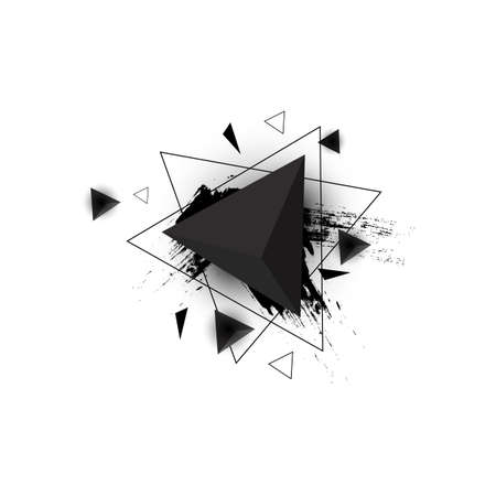 Abstract black triangle pyramid Geometric Background Vector Image&#xA;のイラスト素材