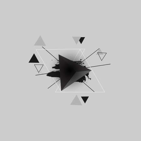 Abstract black triangle pyramid Geometric Background Vector Image&#xA;のイラスト素材