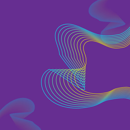 Illustration of gradient color mixed with lines Abstract geometric template That has an integrated shape Wave design elementsのイラスト素材