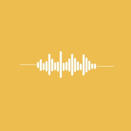 Black sound wave line icon on yellow background building work vectorのイラスト素材