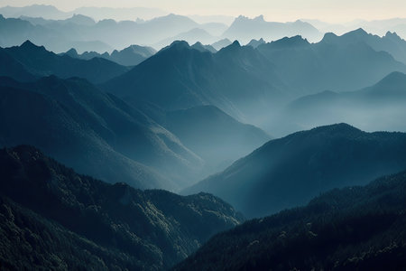 Beautiful mountain landscape in the morning. Caucasus mountains, Georgia.の素材