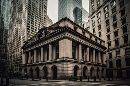The New York Stock Exchange building in Manhattan, NYC.の素材