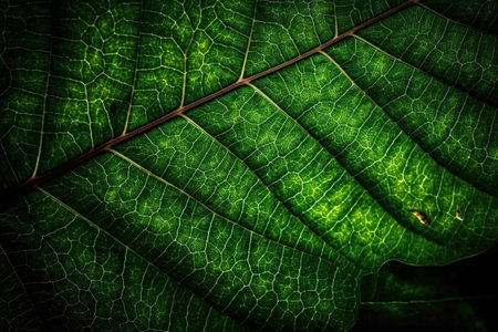 Close up of green leaf texture. Nature background. Toned.の素材