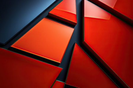 abstract background made of red and black cubes on black background. 3d renderの素材